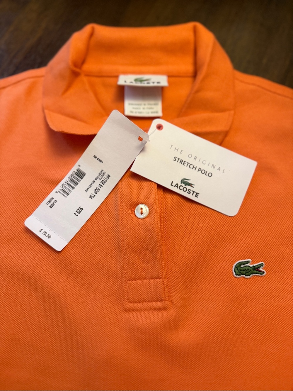 Bright orange Lacoste women’s short-sleeve